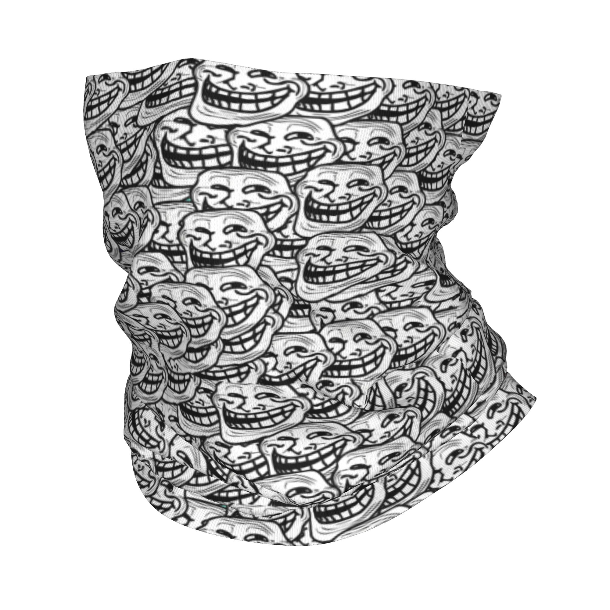 Neck Gaiter Face Cover - Engraçado anime troll rosto quest vídeo