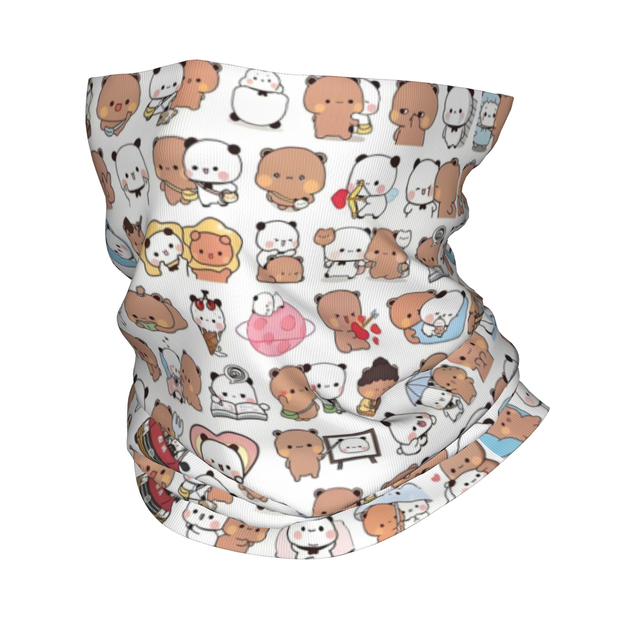 Neck Gaiter Face Cover - Urso personalizado dos desenhos animados pêssego