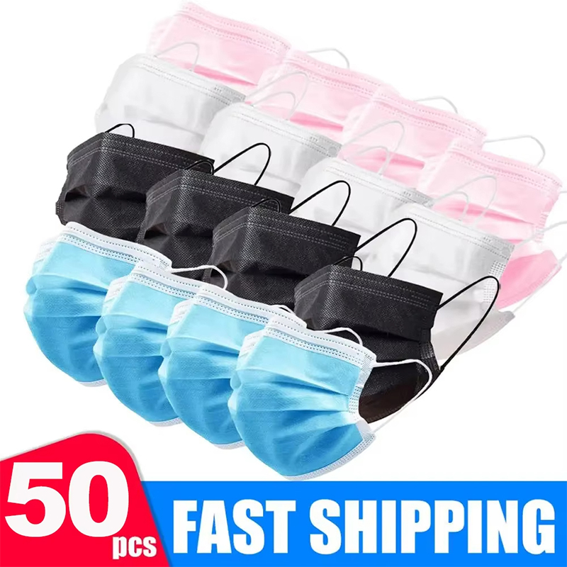 Disposable Mask Blue - 50 pçs unisex máscara de 3