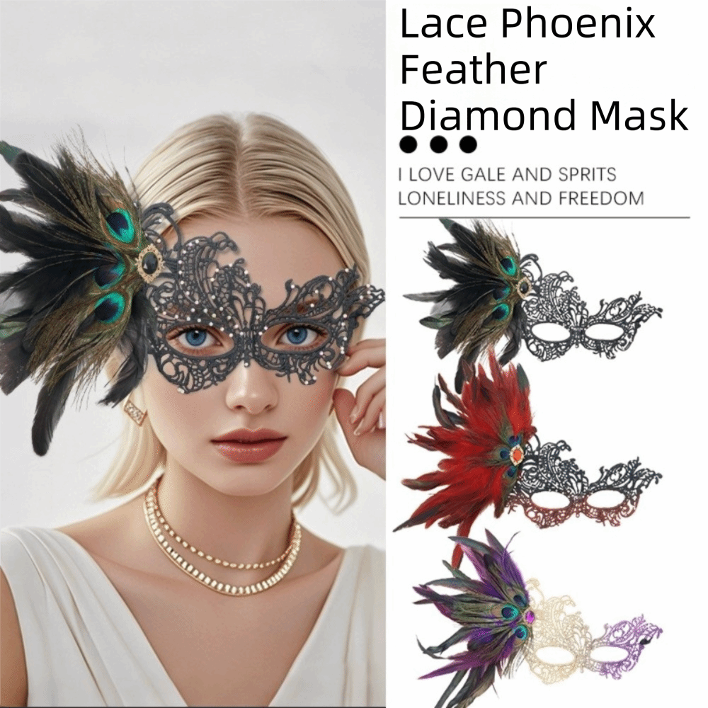Respirator Half Face - Máscara de Renda com Strass Elegante,