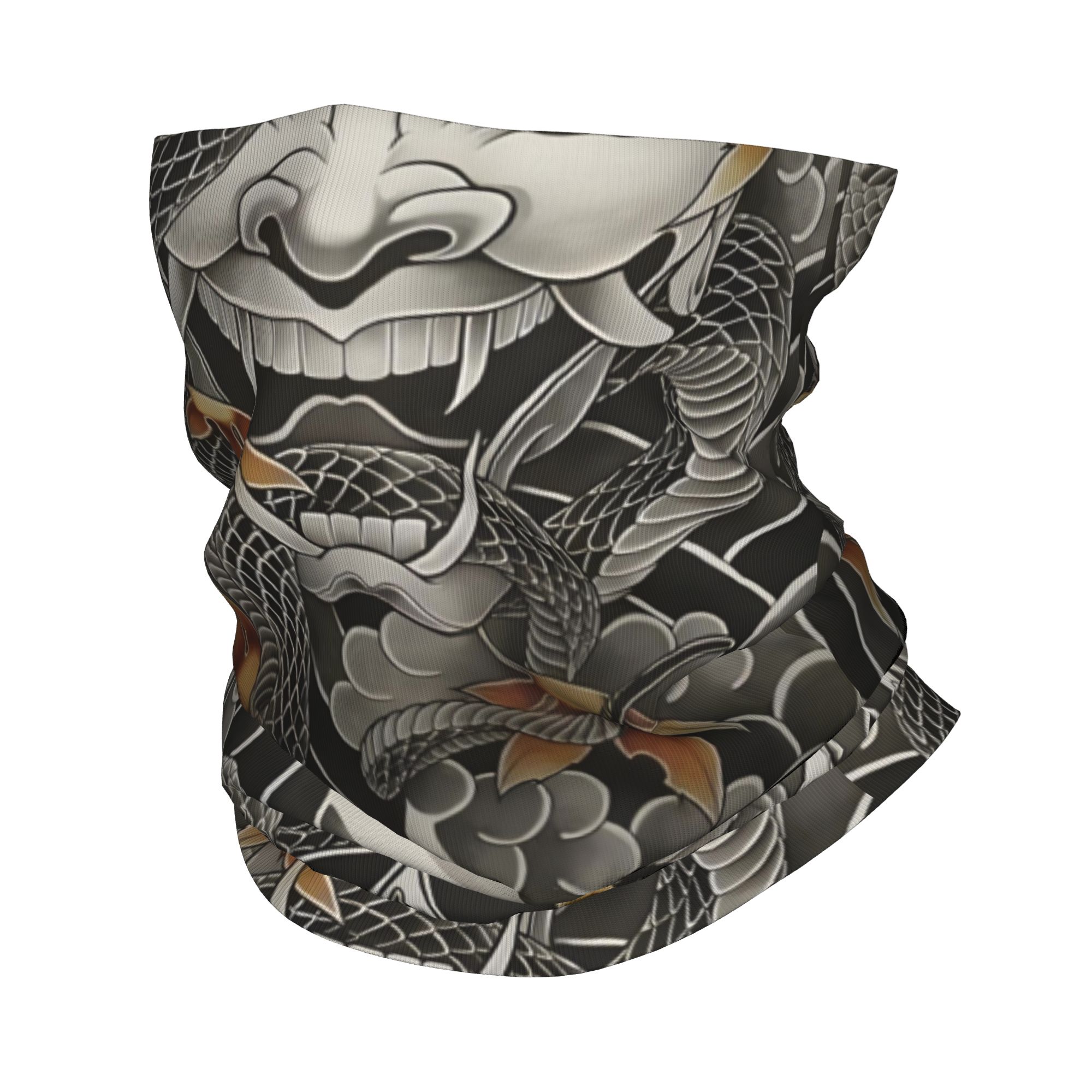 Neck Gaiter Face Cover - Personalizado samurai oni demônio bandana pescoço