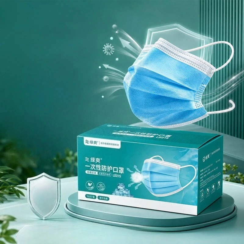 Disposable Mask Blue - Máscaras Faciais Descartáveis Azuis Premium com
