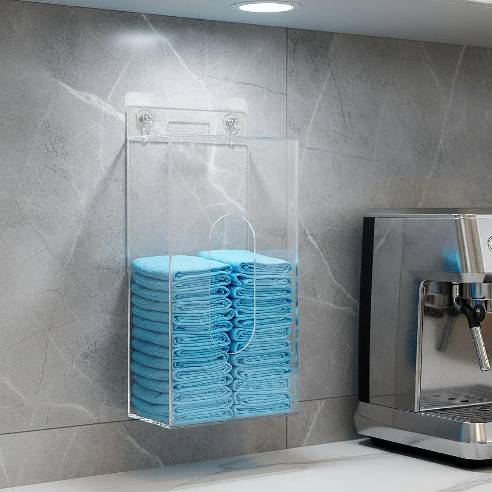 Face Mask Storage Box - Suporte de Parede em Acrílico para