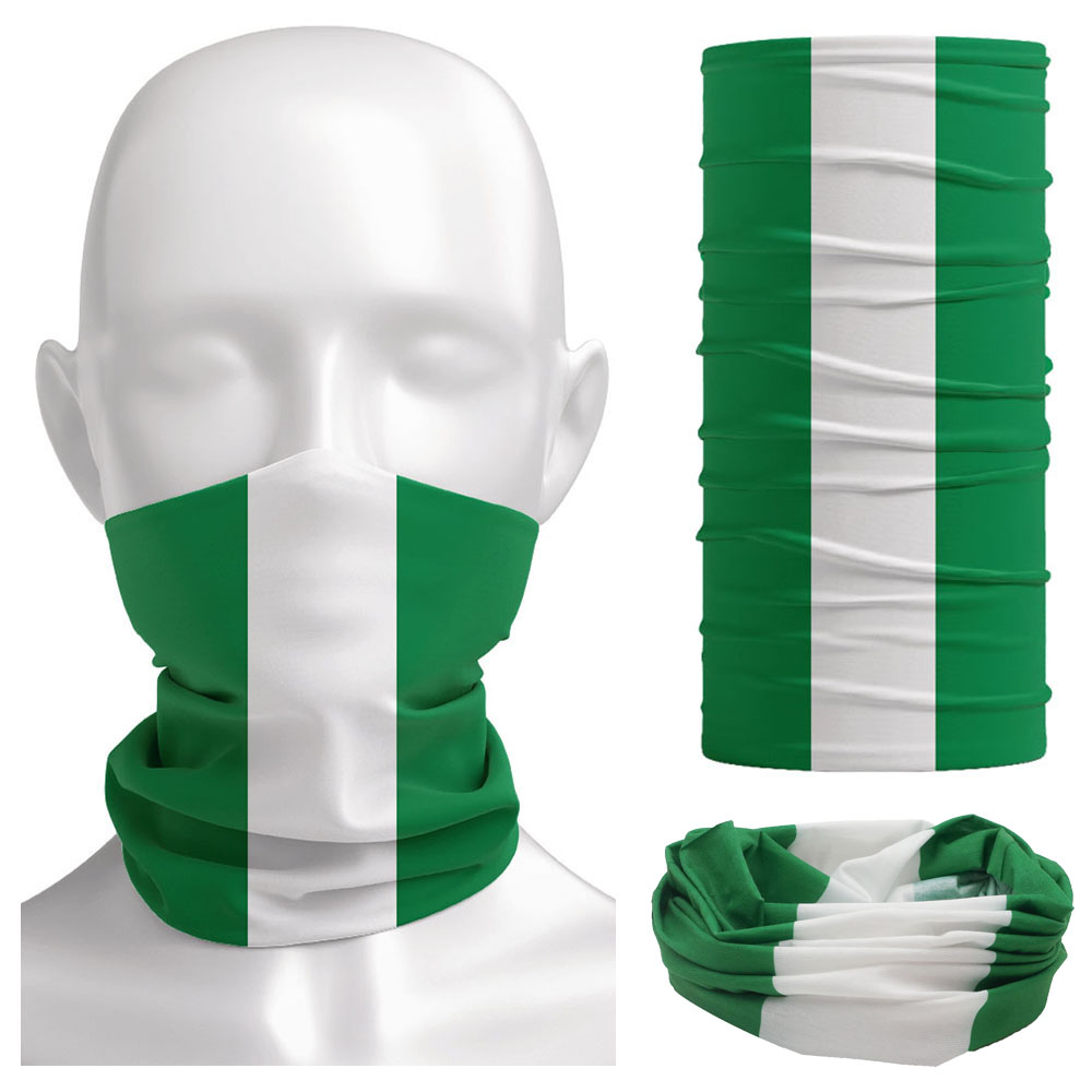 Neck Gaiter Face Cover - Bandanna da bandeira da Nigéria feminina
