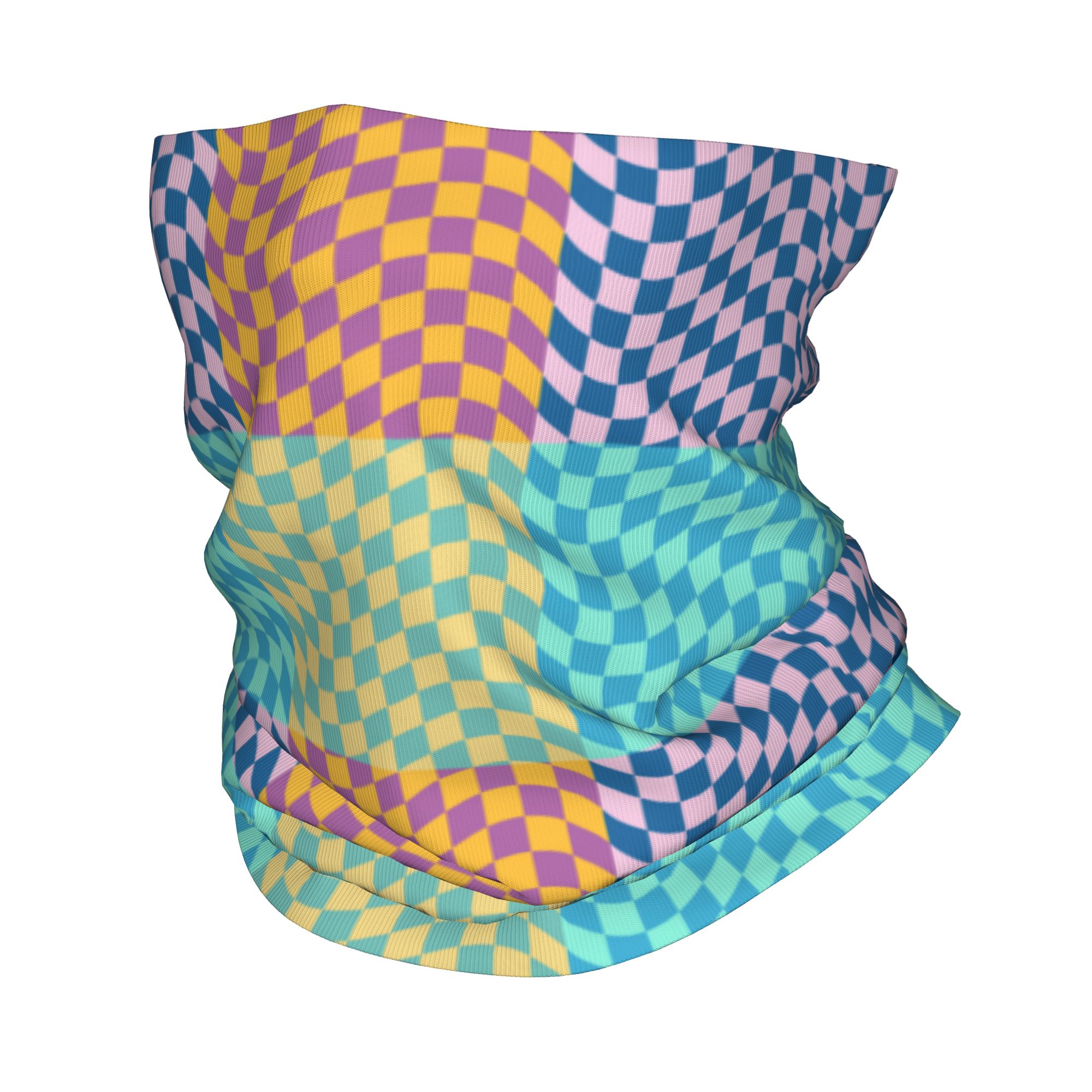 Neck Gaiter Face Cover - Bandana xadrez colorida personalizada, polaina para