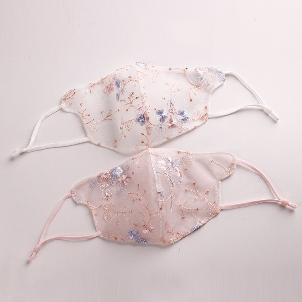 Cloth Face Mask Washable - Máscara clássica com bordado de flores,