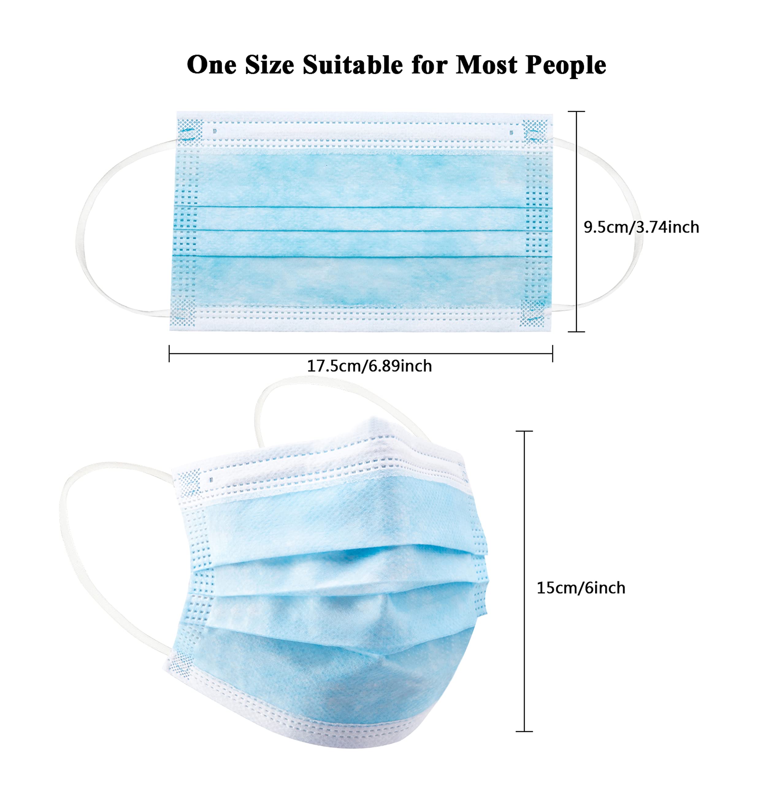50/100 pces máscara descartáve - Disposable Mask Blue avaliação e preço