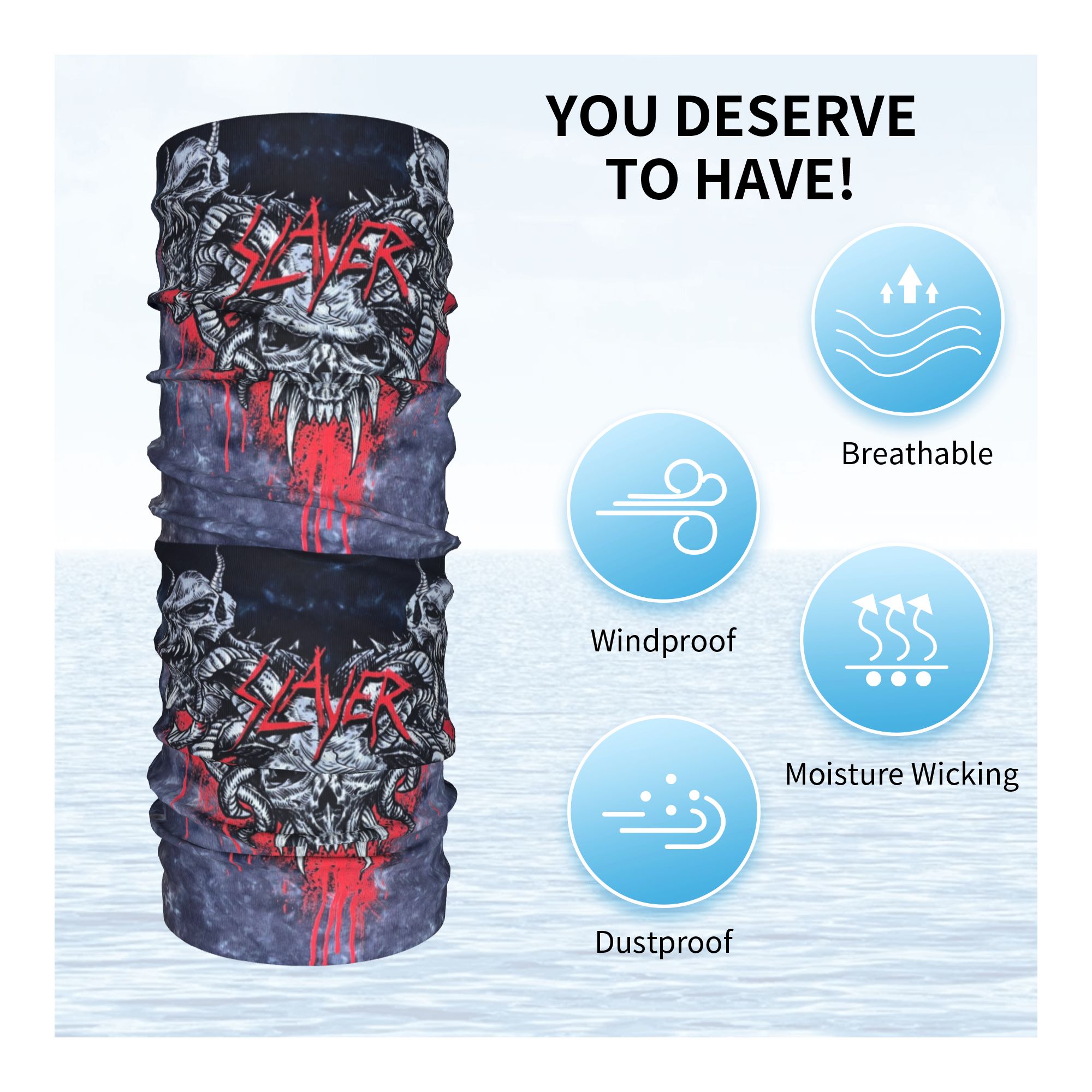 Personalizado heavy metal rock - Neck Gaiter Face Cover avaliação e preço