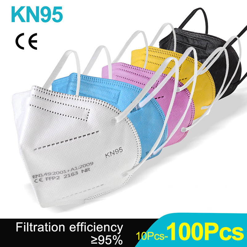 10-100 pces ffp2 máscaras kn95 - Kn95 Respirator Mask avaliação e preço