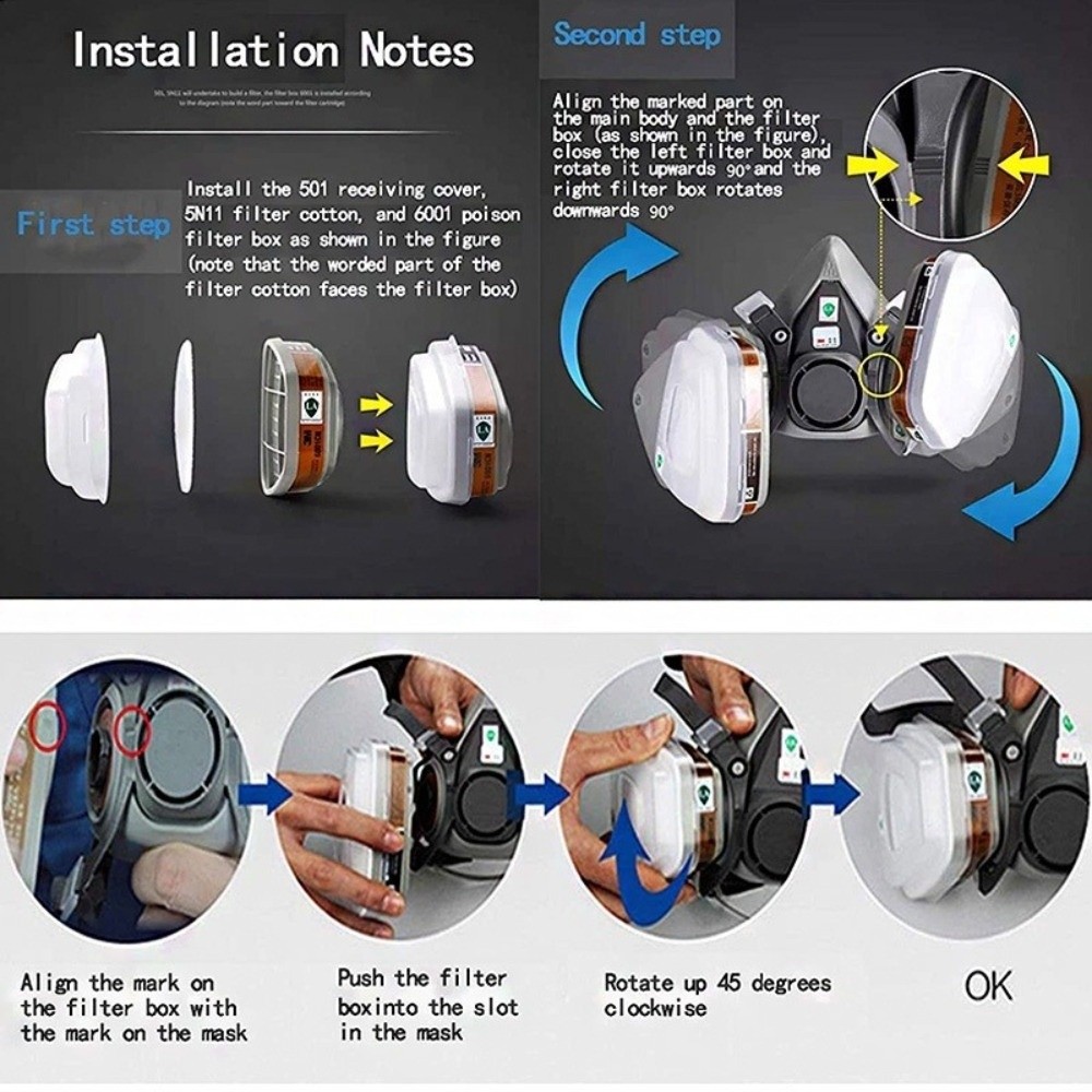 Reutilizável ‌ Respirador Prof - Respirator Half Face avaliação e preço