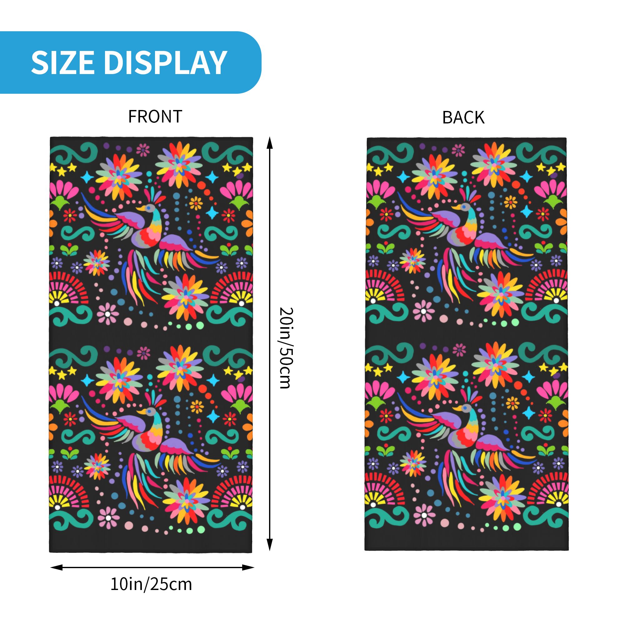 Personalizado mexicano floral  - Neck Gaiter Face Cover avaliação e preço