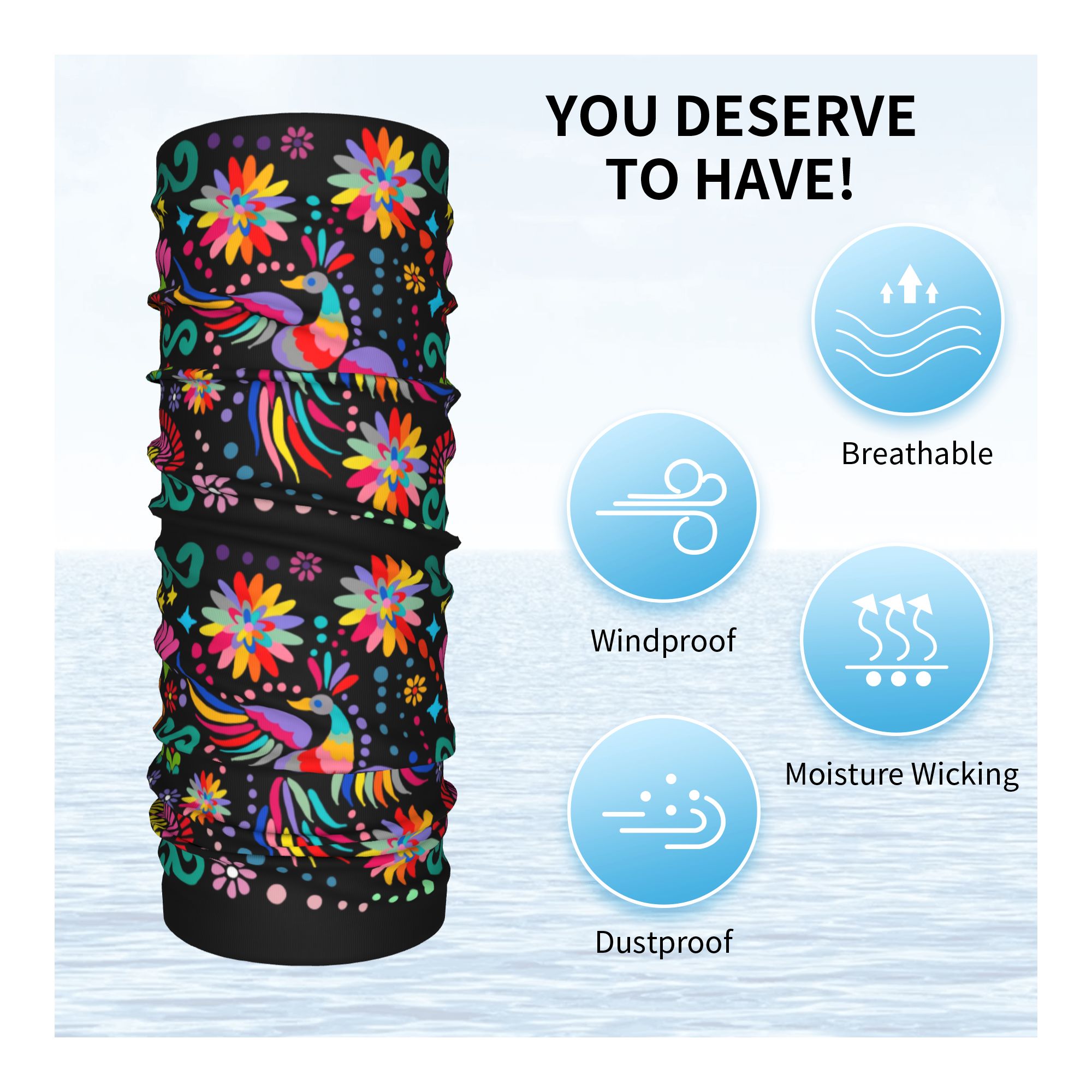 Personalizado mexicano floral  - Neck Gaiter Face Cover avaliação e preço