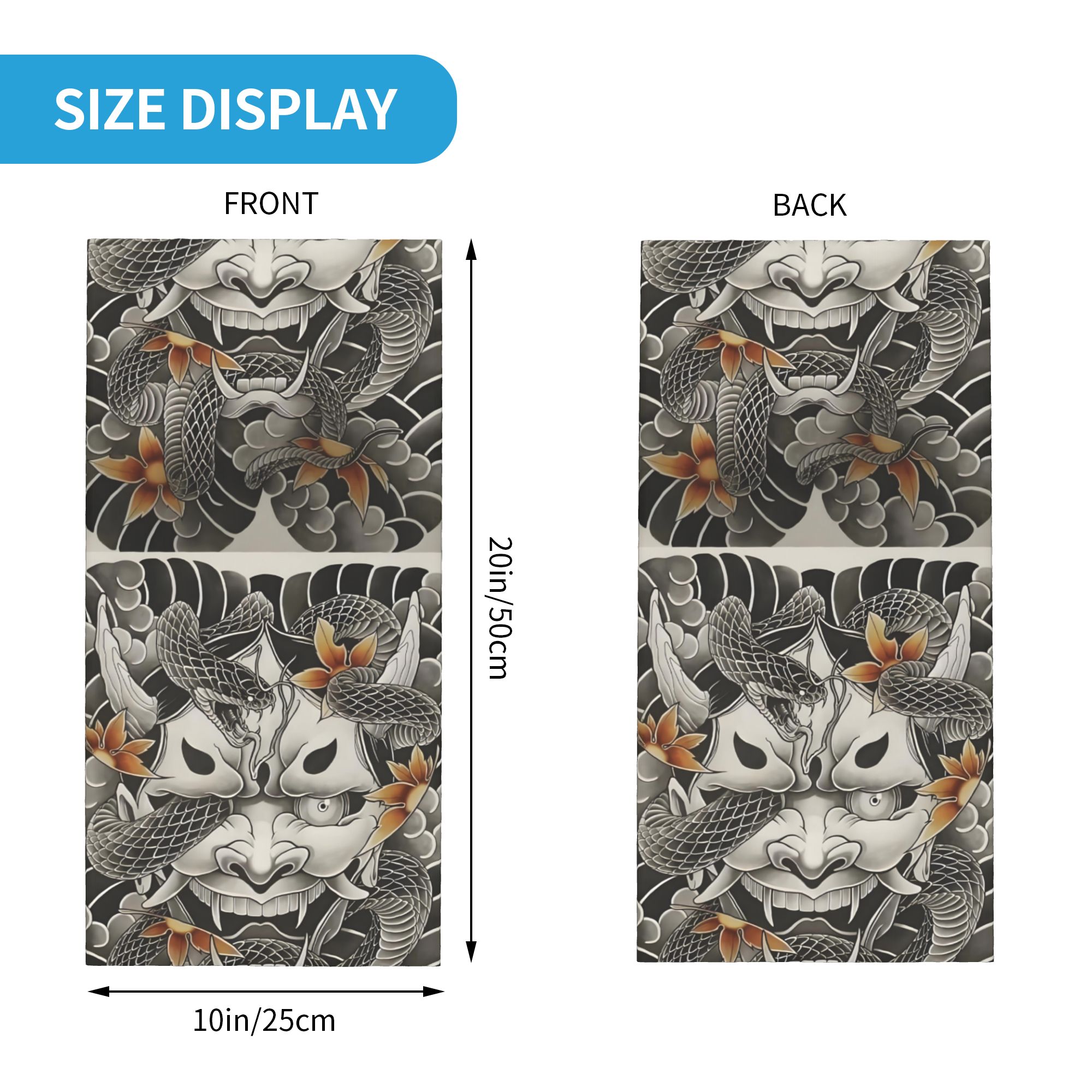 Personalizado samurai oni demô - Neck Gaiter Face Cover avaliação e preço